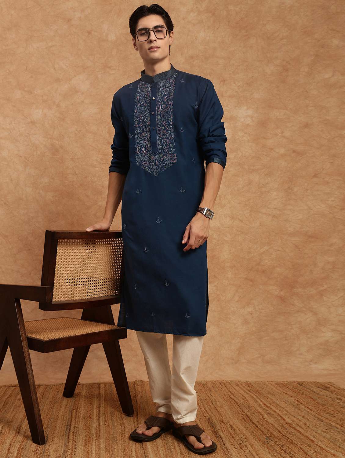 men long sleeve kurta and pyjama set