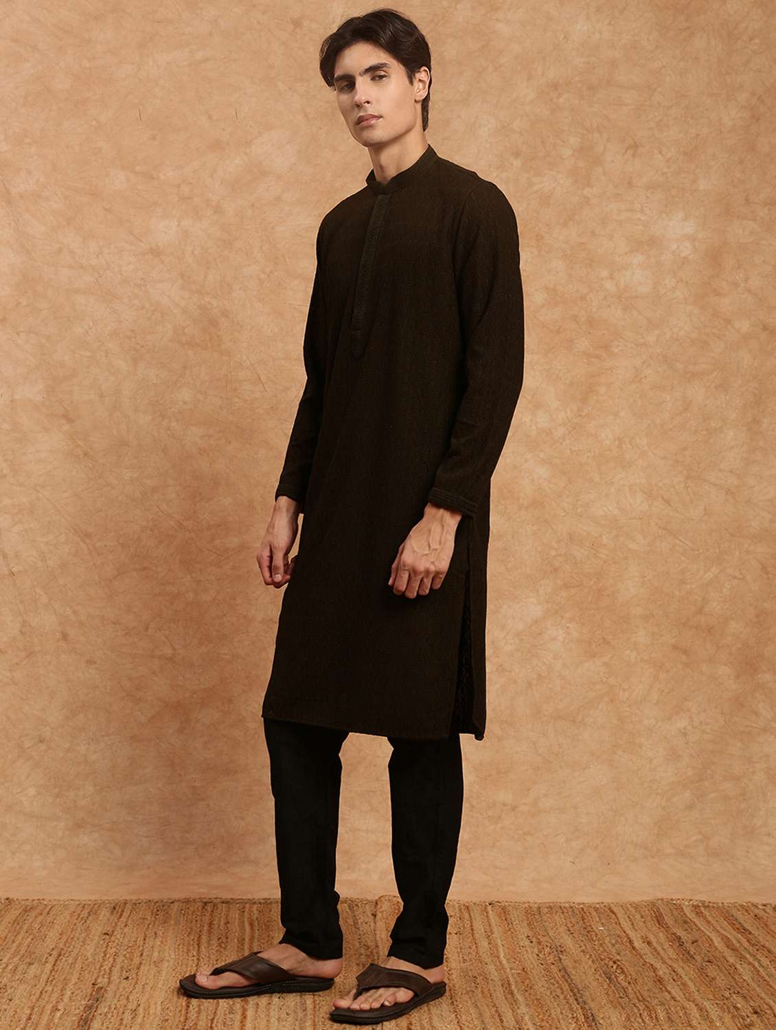 men long sleeve kurta and pyjama set