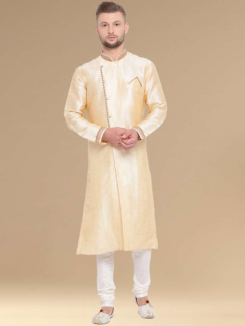 men long sleeve kurta and churidar set