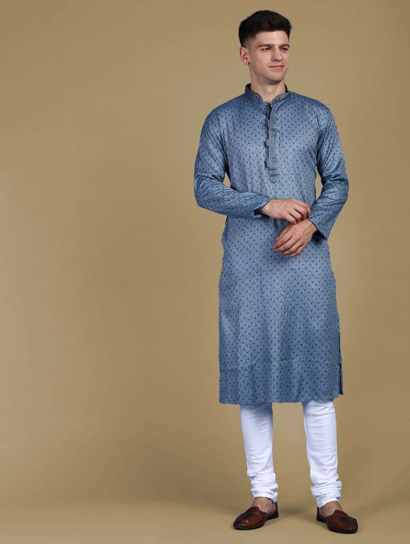 men long sleeve kurta and churidar set