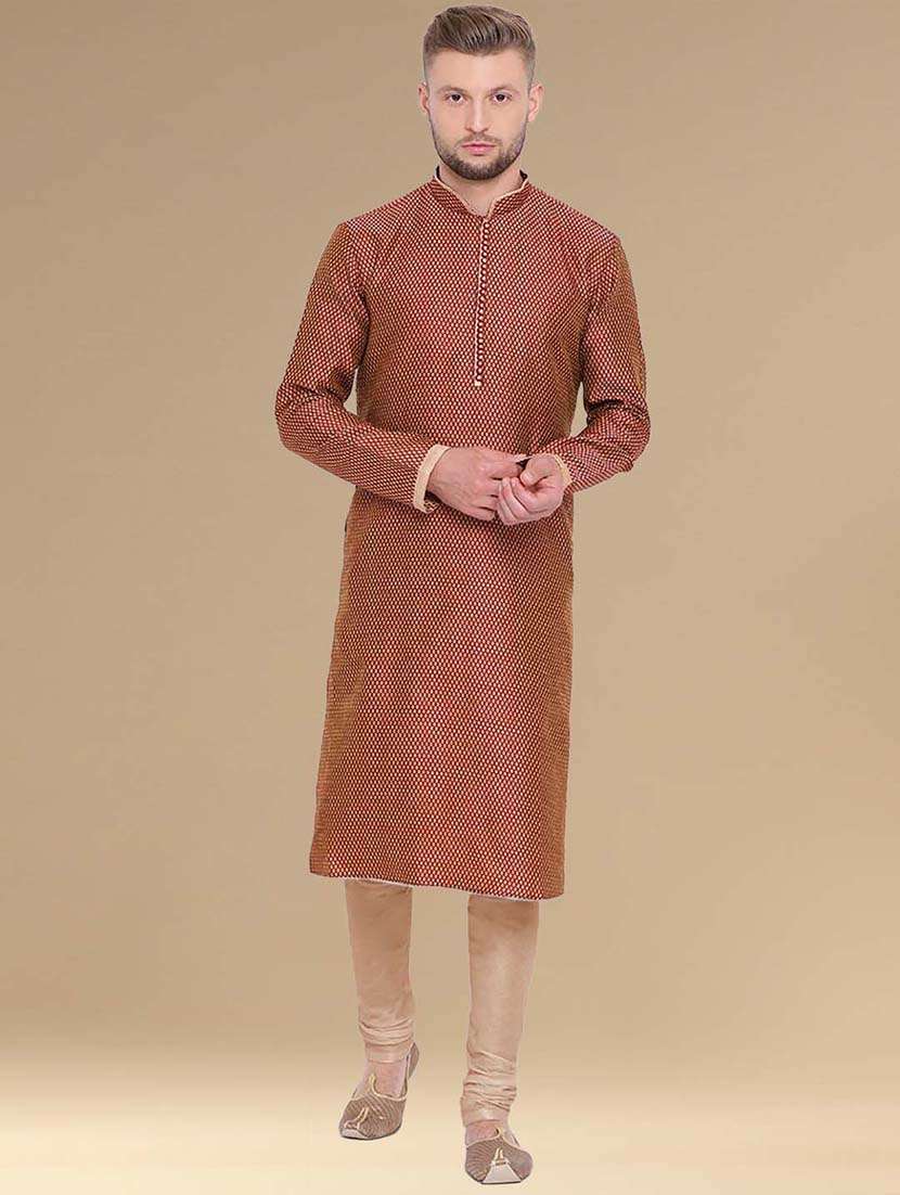 men long sleeves kurta and churidar set