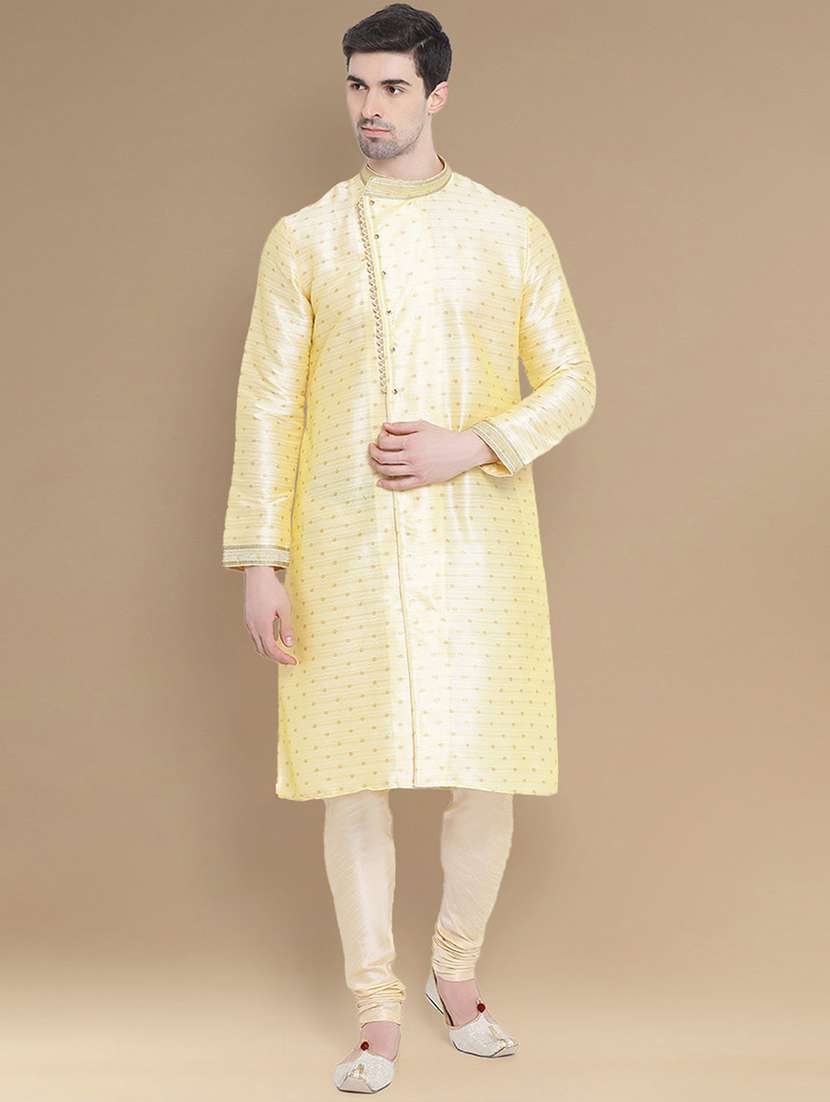 men self design kurta and churidar set