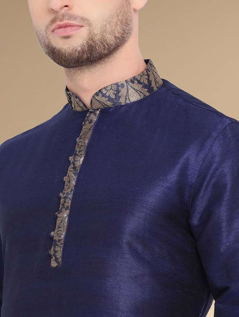 men long sleeves kurta and churidar set - 22375434 -  Standard Image - 3