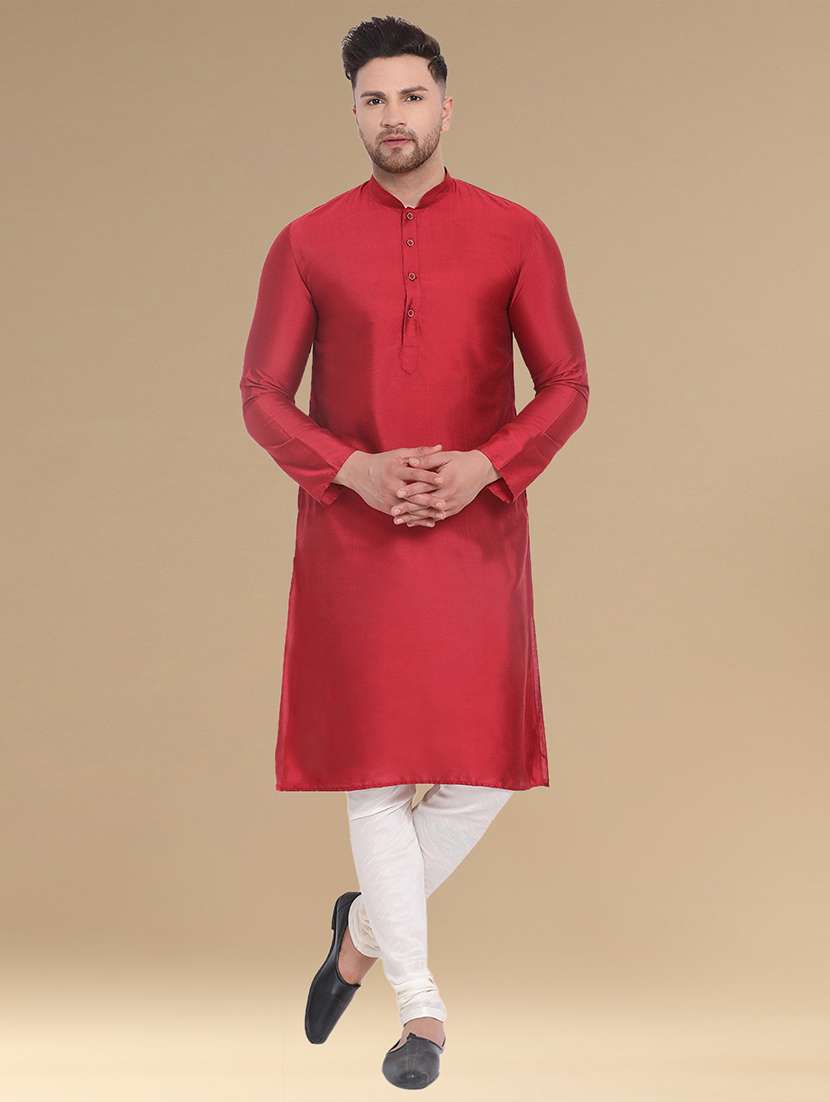 men long sleeves kurta and churidar set