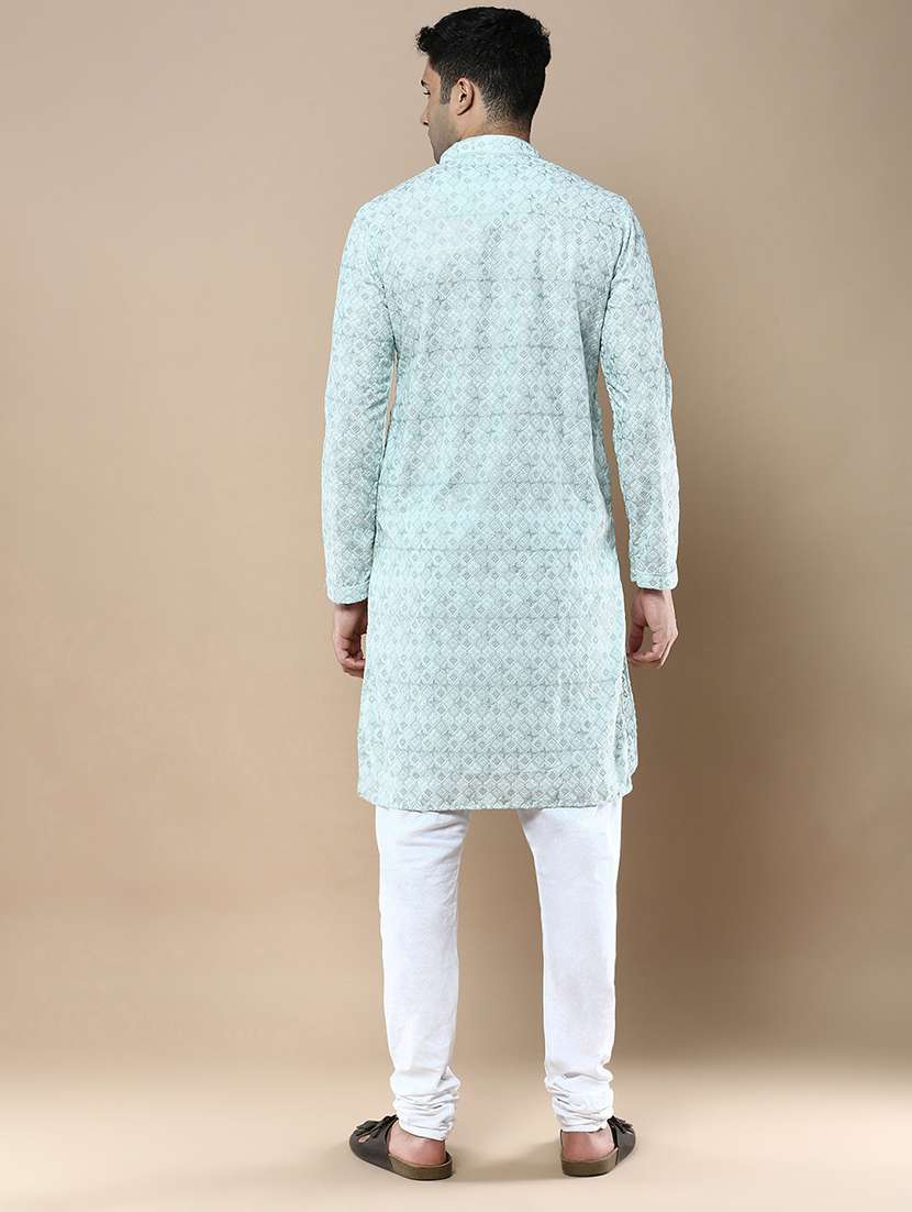 men self design kurta and churidar set - 22375462 -  Standard Image - 3