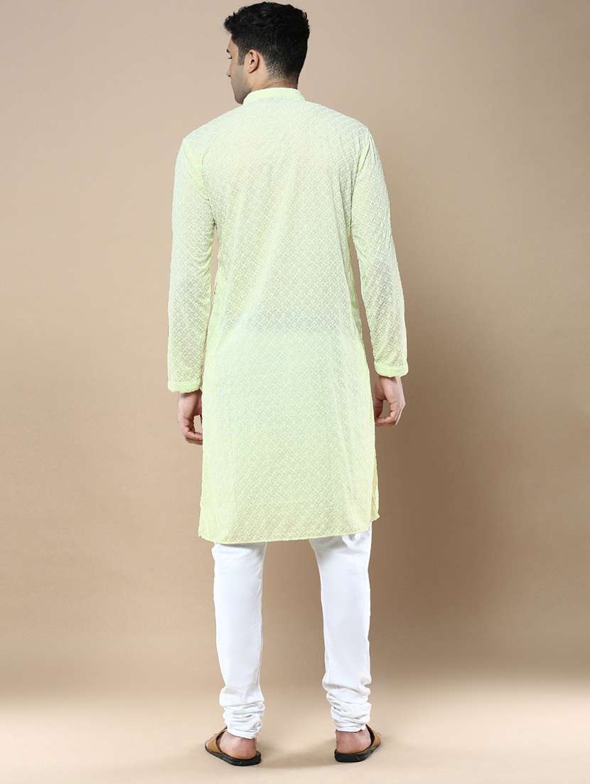 men self design kurta and churidar set - 22375469 -  Standard Image - 3