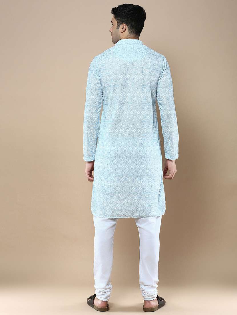 men self design kurta and churidar set - 22375472 -  Standard Image - 3