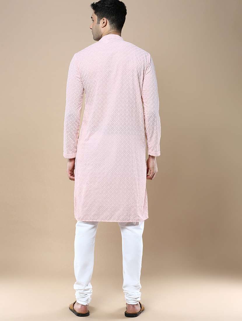 men self design kurta and churidar set - 22375476 -  Standard Image - 3