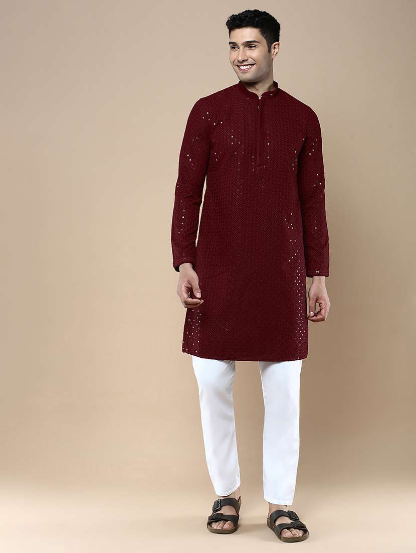 men long sleeve kurta and pyjama set