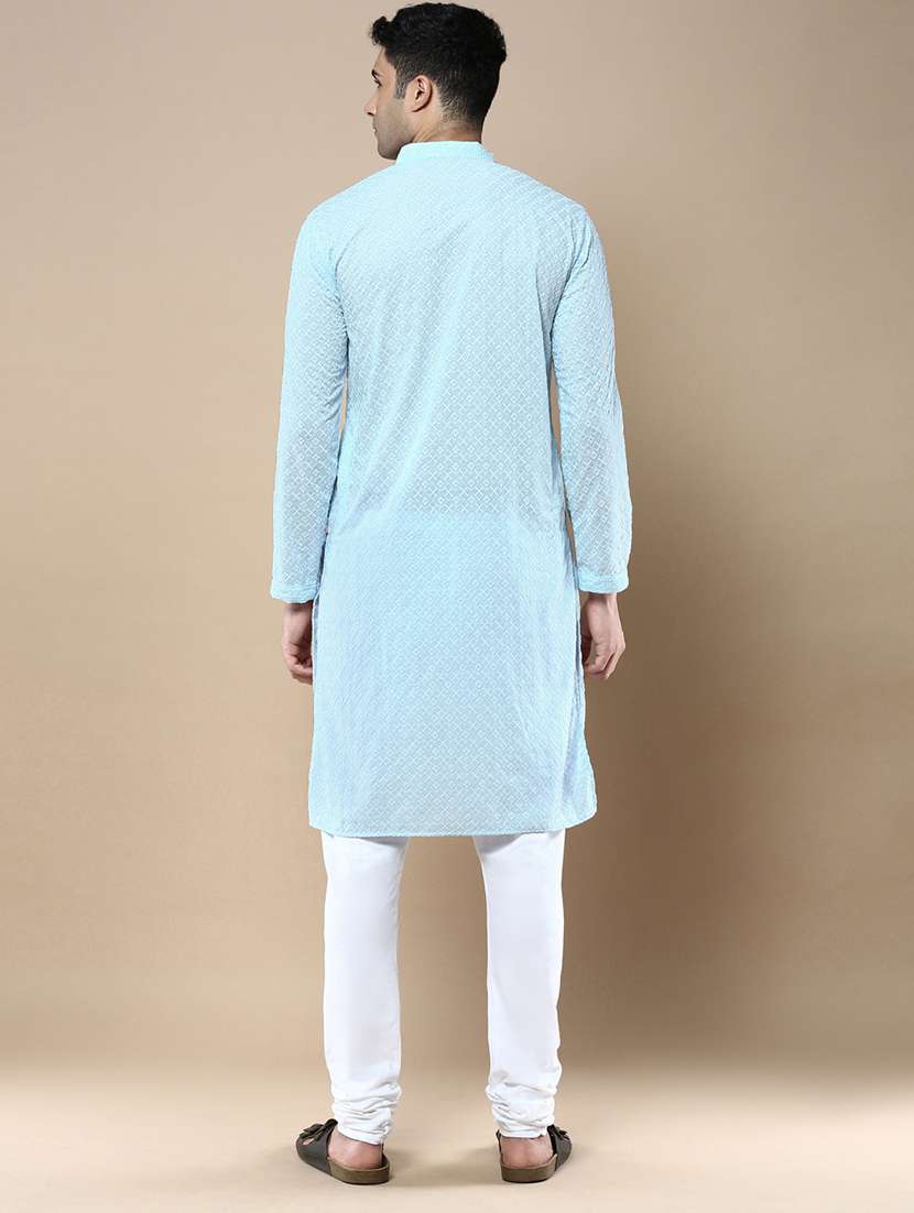 men self design kurta and churidar set - 22375487 -  Standard Image - 3