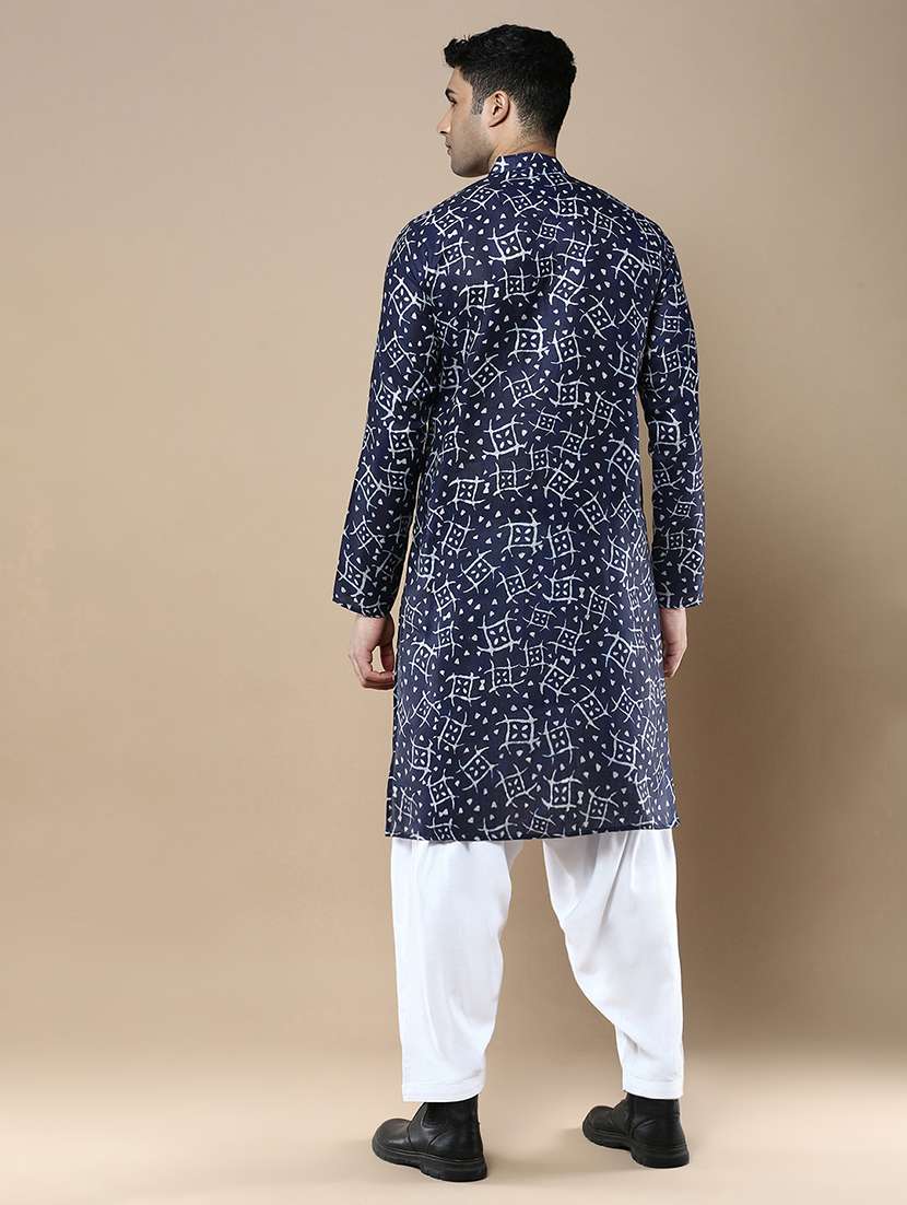 men long sleeve kurta and salwar set - 22375496 -  Standard Image - 3