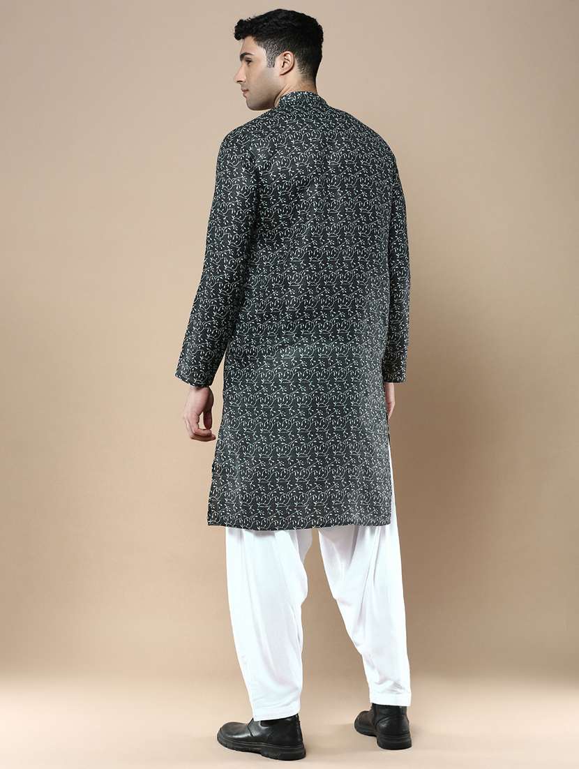 men long sleeve kurta and salwar set - 22375497 -  Standard Image - 3