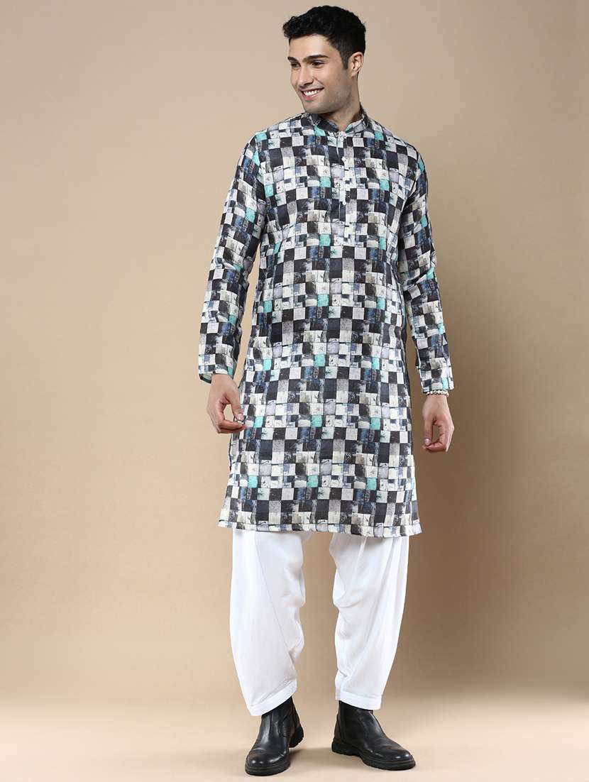 men printed kurta and salwar set