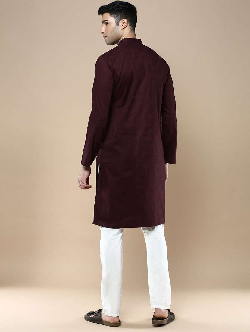 men long sleeve kurta and pyjama set - 22375503 -  Standard Image - 3