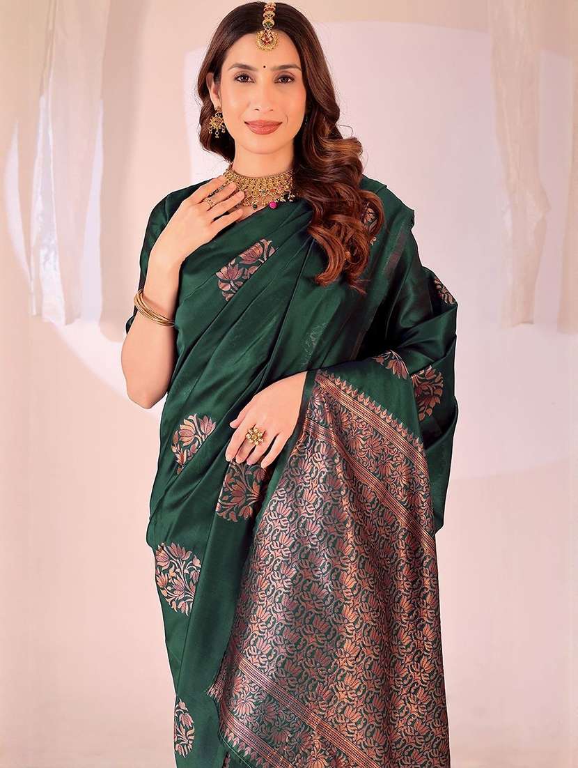 women self design kanjivaram saree with blouse - 22375907 -  Standard Image - 3