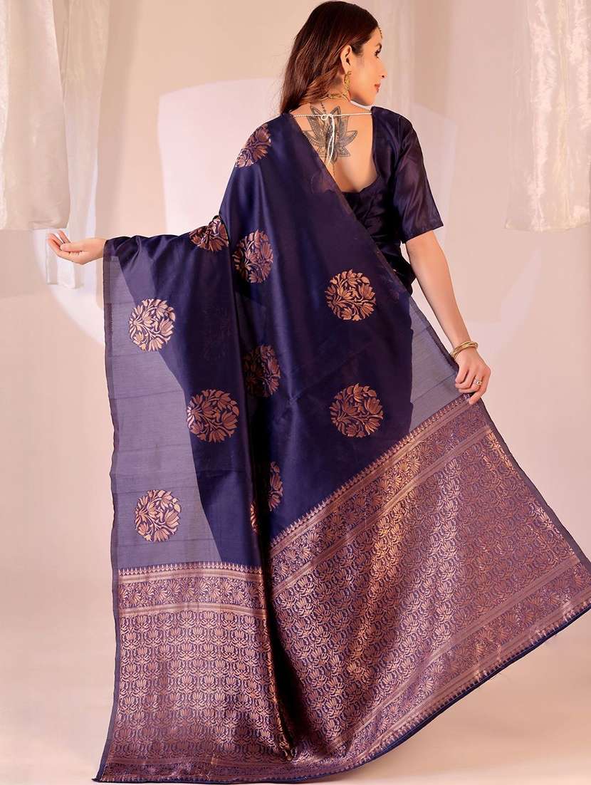 women self design kanjivaram saree with blouse - 22375909 -  Standard Image - 3