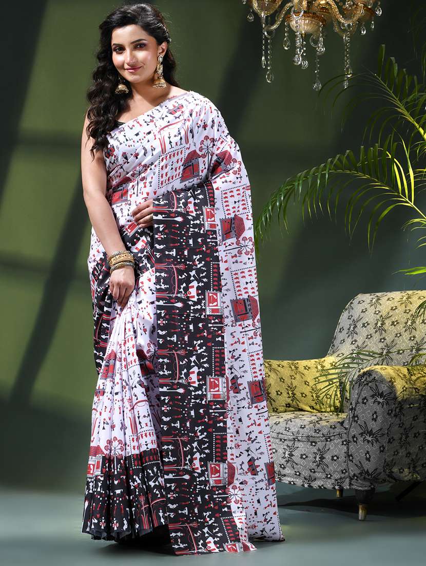 women printed casual wear saree