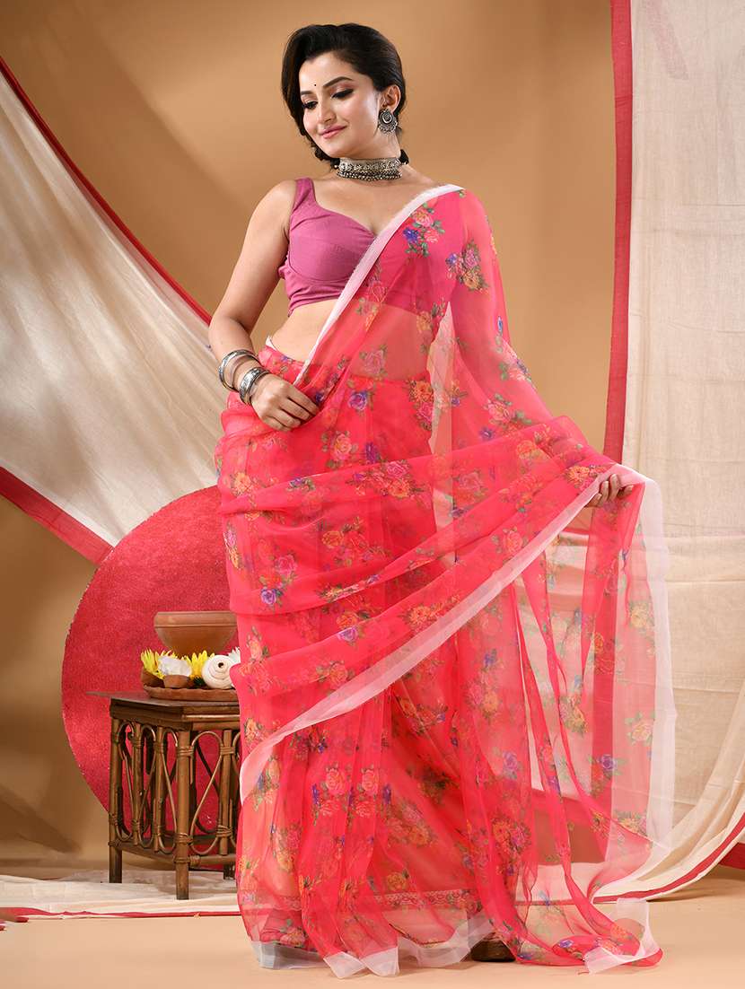 women floral printed saree - 22376157 -  Standard Image - 3