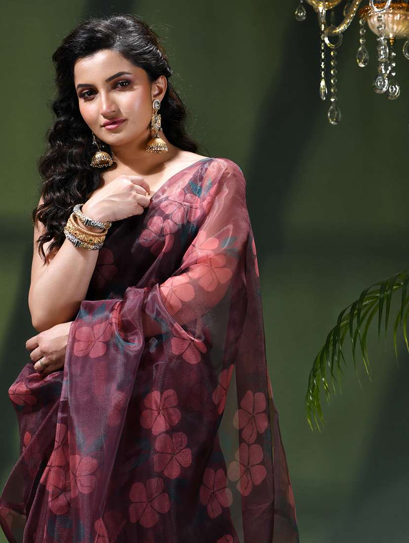 women floral printed saree - 22376161 -  Standard Image - 5