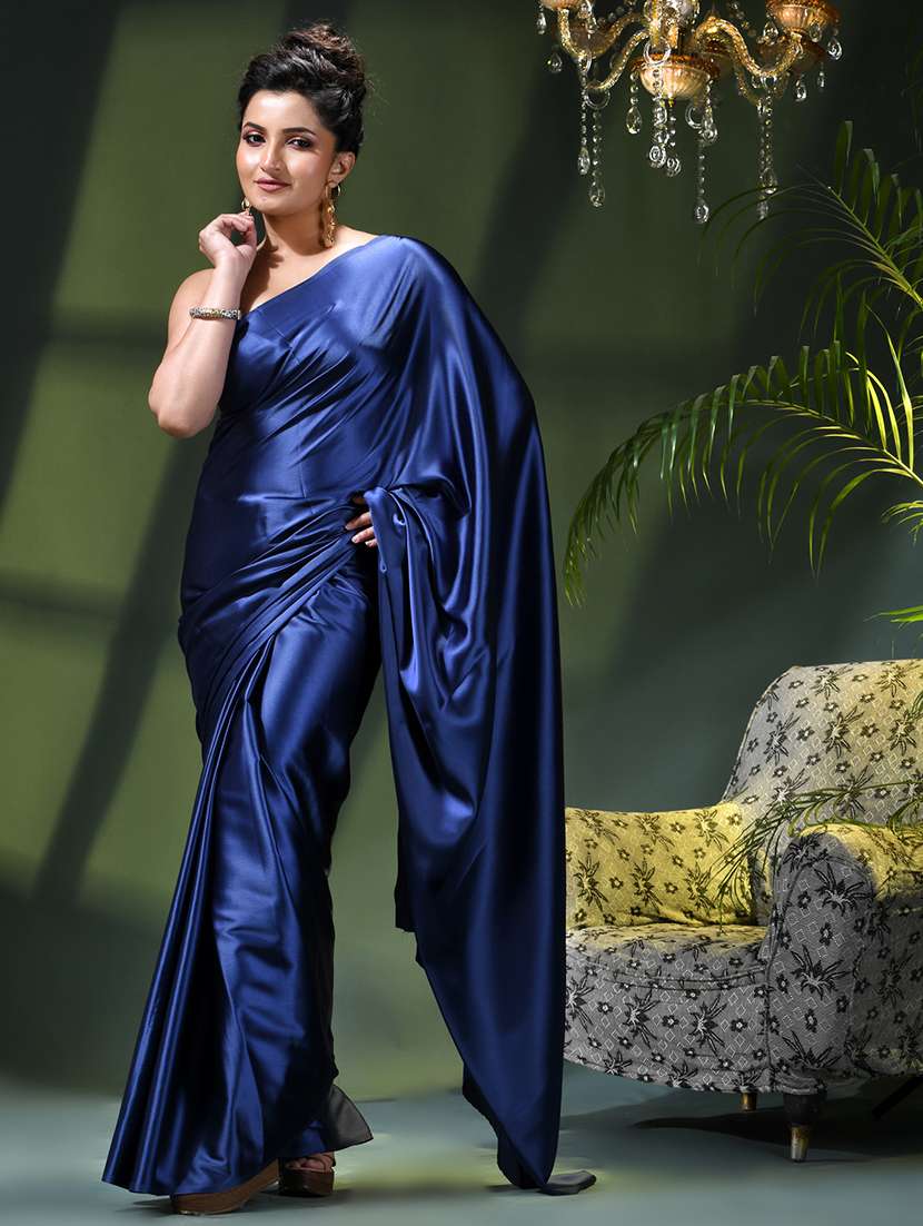 women solid plain saree - 22376193 -  Standard Image - 3