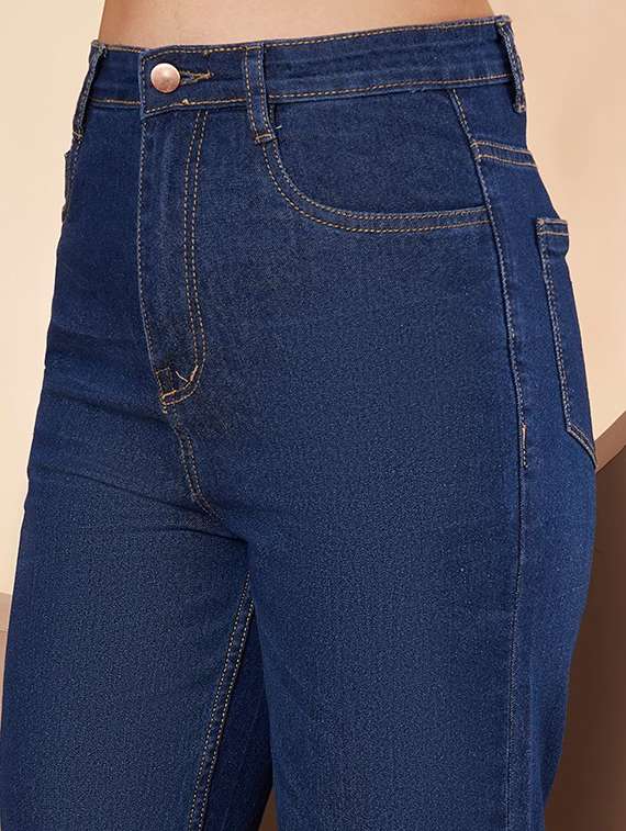 women solid high rise straight jeans - 22376206 -  Standard Image - 3