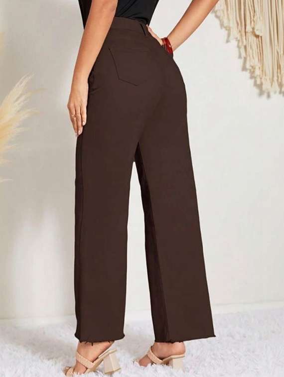 women solid high rise straight jeans - 22376234 -  Standard Image - 3