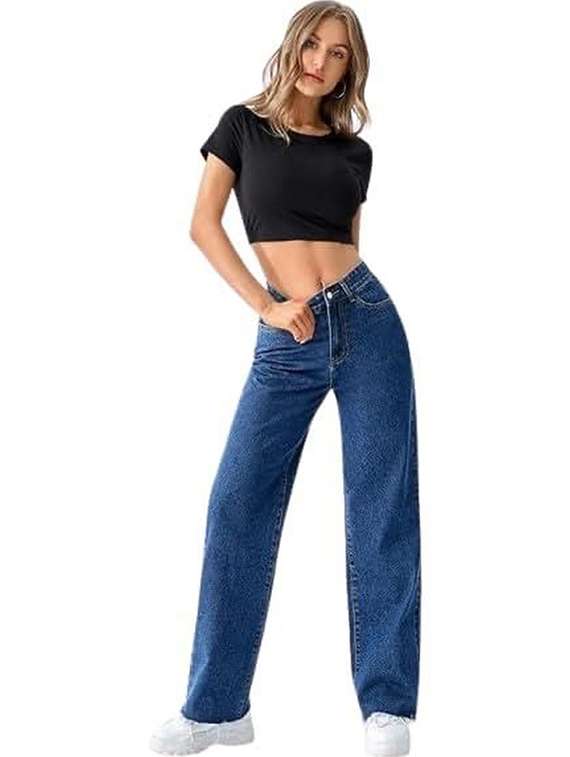women solid high rise straight jeans - 22376247 -  Standard Image - 3