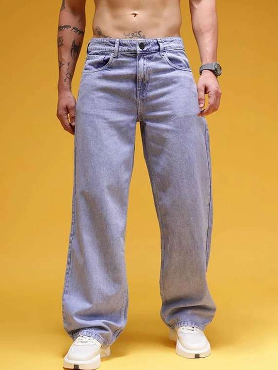 men solid mid rise relaxed jeans