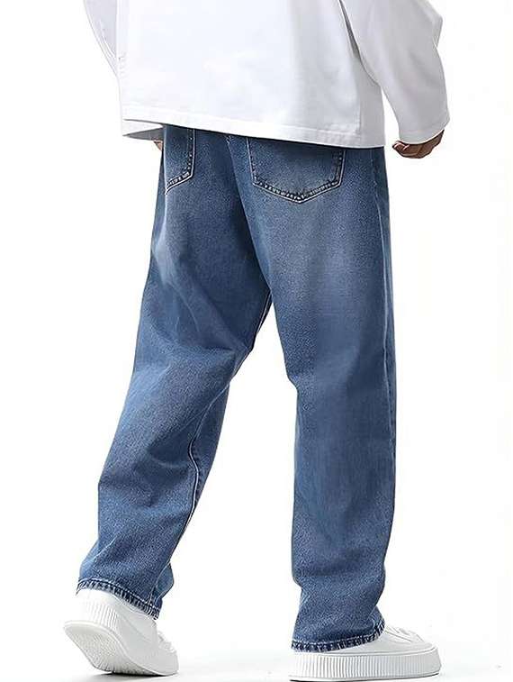 men solid mid rise baggy jeans - 22376375 -  Standard Image - 3