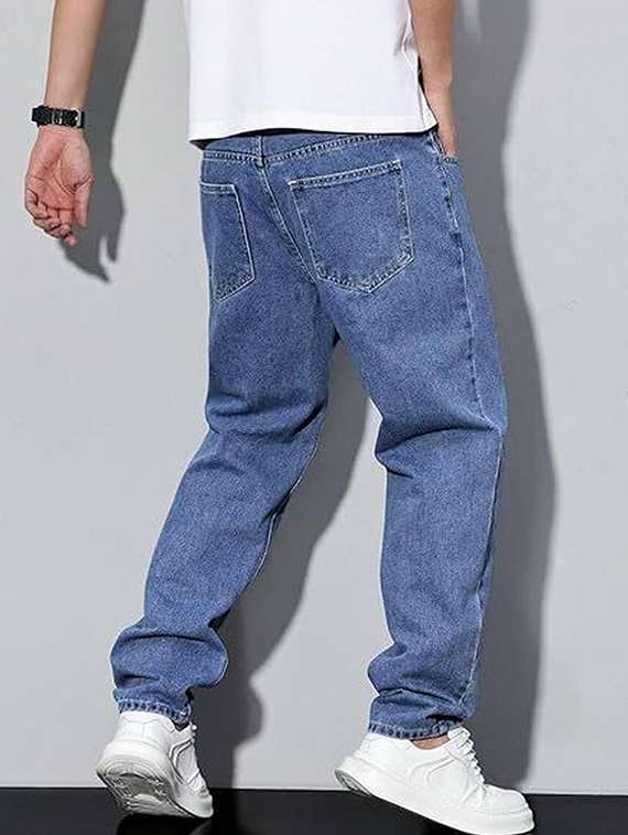 men solid mid rise relaxed jeans - 22376398 -  Standard Image - 3