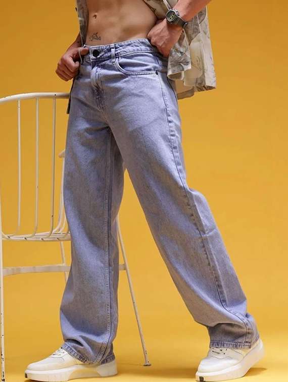 men solid mid rise relaxed jeans