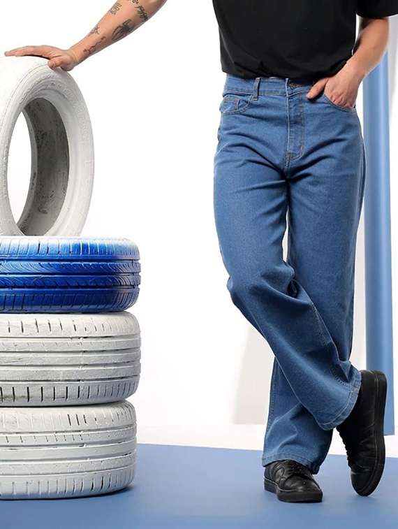 men solid mid rise straight jeans - 22376453 -  Standard Image - 3