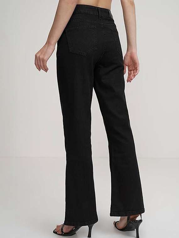 women solid high rise bootcut jeans - 22376488 -  Standard Image - 3