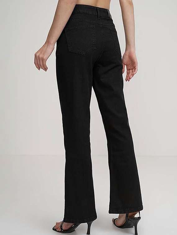 women solid high rise bootcut jeans - 22376568 -  Standard Image - 3