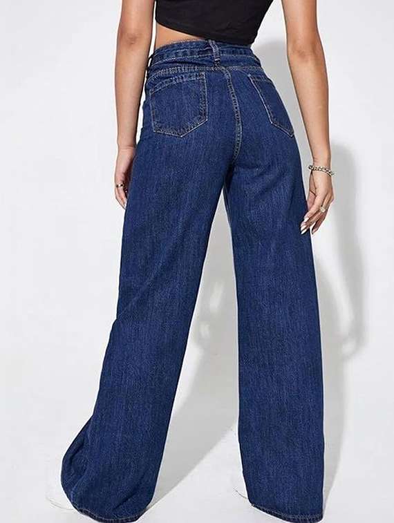 women solid high rise relaxed jeans - 22376608 -  Standard Image - 3