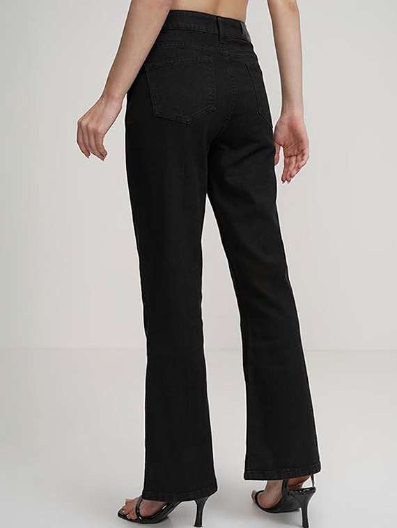 women solid high rise bootcut jeans - 22376626 -  Standard Image - 3
