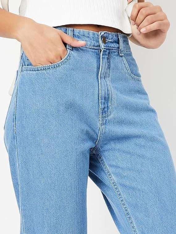 women solid mid rise boyfriend fit jeans - 22376631 -  Standard Image - 3