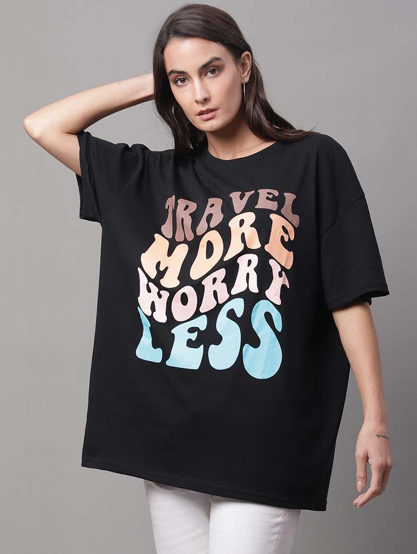 women printed short sleeve oversized t-shirt