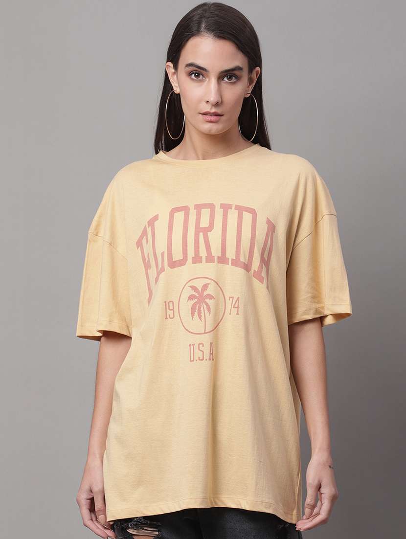 women printed short sleeve oversized t-shirt