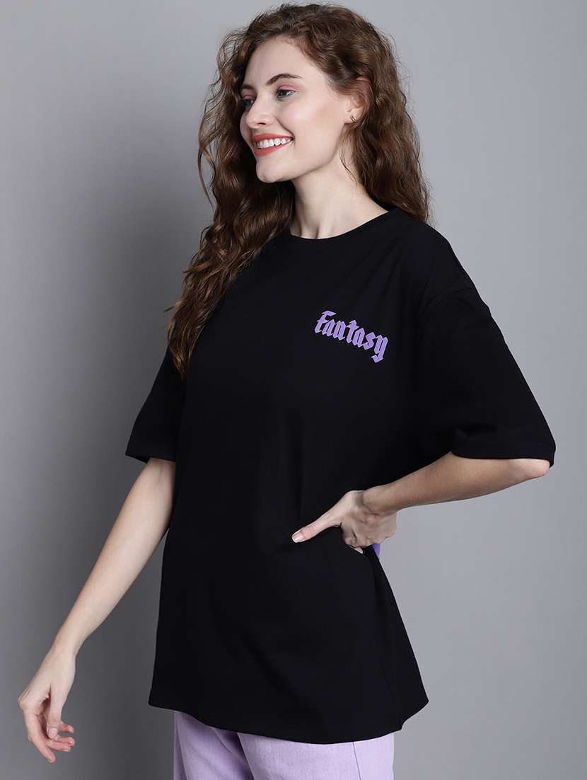 women printed short sleeve oversized t-shirt - 22376649 -  Standard Image - 3