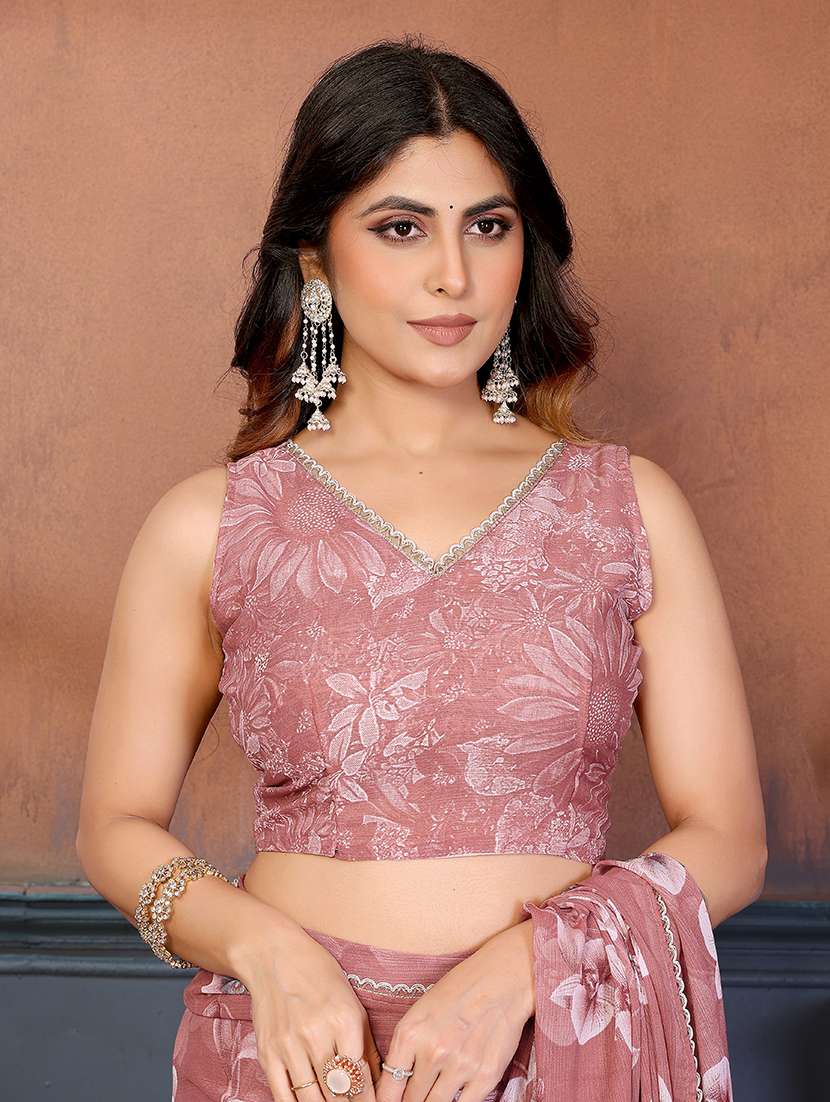 women printed casual wear saree with blouse - 22376672 -  Standard Image - 5