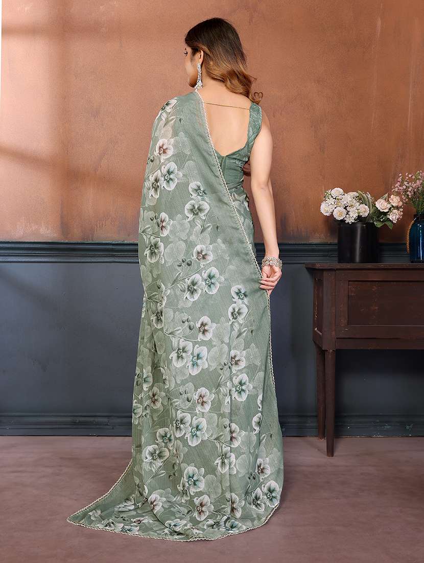 women printed casual wear saree with blouse - 22376673 -  Standard Image - 3