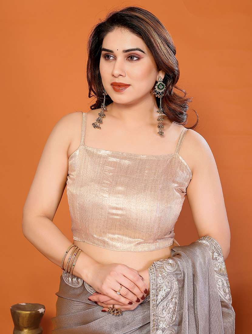 women solid with bordered saree with blouse - 22376678 -  Standard Image - 5