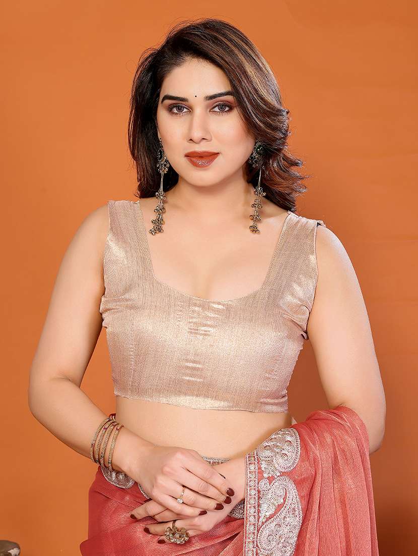 women solid with bordered saree with blouse - 22376679 -  Standard Image - 5