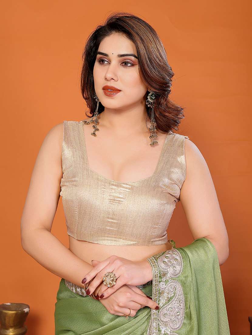 women solid with bordered saree with blouse - 22376681 -  Standard Image - 5