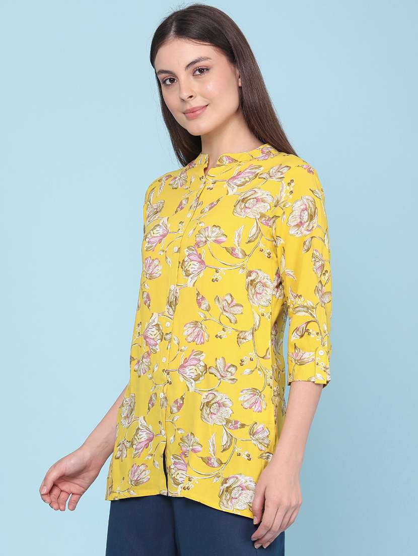 women printed three quarter sleeves straight kurti - 22376716 -  Standard Image - 3