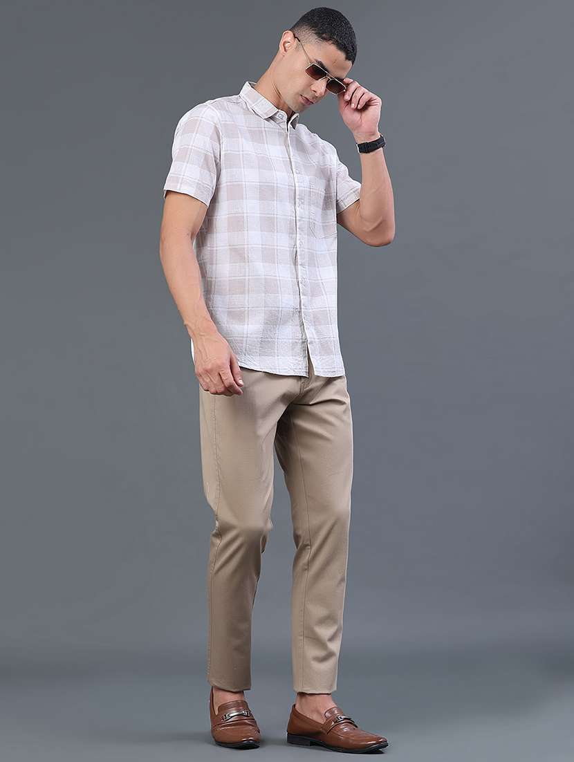 men checkered short sleeve slim fit casual shirt - 22376778 -  Standard Image - 5