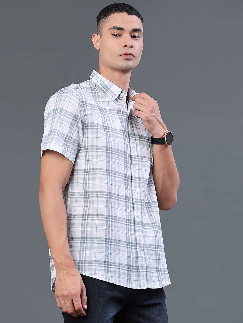 men checkered short sleeve regular fit casual shirt - 22376783 -  Standard Image - 3