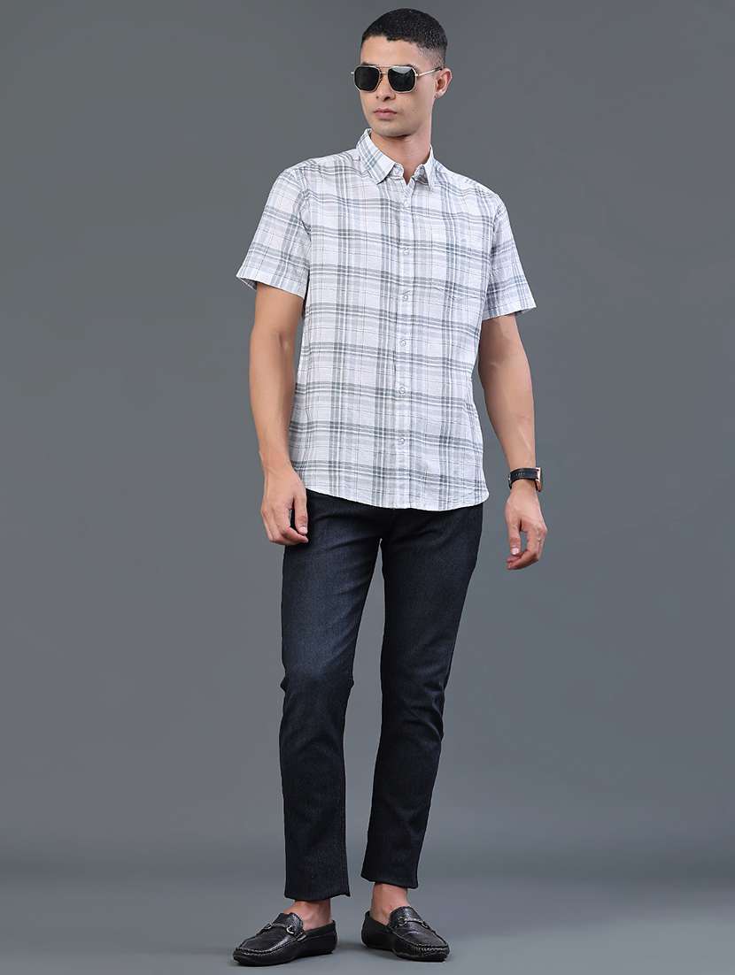 men checkered short sleeve regular fit casual shirt - 22376783 -  Standard Image - 5