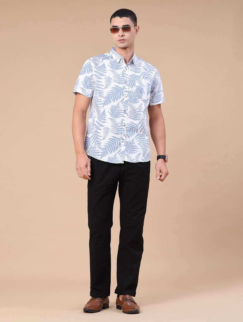 men printed short sleeve regular fit casual shirt - 22376788 -  Standard Image - 5